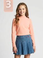 Pack 3 Polera Camiseta Bambú Salmón Cuello Beatle Primera Capa Manga Larga Niñas