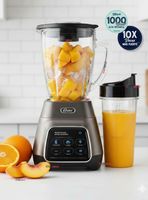 Licuadora Oster® programas automáticos con tecnología reversible, pantalla táctil y vaso BLend-N-Go