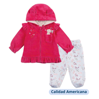 Set 2 Piezas Polerón y Pantalón Niña Coneja Rosa Tedmimak Plush