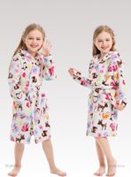 Bata De Baño Con Capucha Y Bolsillos Polar Niña Animales de Colores