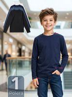 Polera Camiseta Bambú Cuello Redondo Primera Capa Mangas Largas Colores Surtidos Para Niños