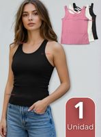 Camiseta Polera 100% Algodón Básica Lisa Espalda Cruzada Mujer Colores Surtidos