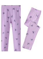 Calzas Niña Caballos Morado Jump Kids 100% Algodón