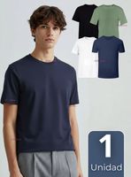 Camiseta Polera 100% Bambú Básica Elástica Hombre Colores Surtidos