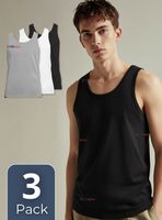 Pack 3 Camisetas Sin Manga Básicas 100% Algodón Colores Surtidos Hombre