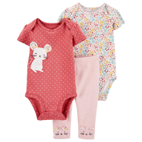 Set 3 Piezas Bebé Niña Ratoncito Infantil y Flores