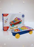 Xilófono Cohete Piano Carrito de Arrastre Juguete Educativo para Bebé