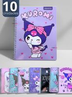 Pack 10 Cuadernos Universitarios de Kuromi Style Proarte 7mm 100 Hojas Diseño Surtido