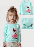 Polerón Algodón Cuello Redondo Niña Turquesa Hámster