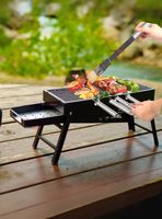 Mini Parrillera a Carbón Plegable Portátil Acero