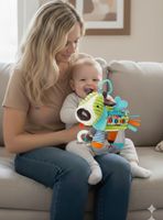 Juguete Peluche Animales Sensorial Con Mordedor Y Sonajero Diseño Perrito para Niña y Niño