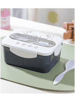 Fiambrera Contenedor Osito 1200 Ml Táper Hermético + Cubiertos y Vaso Infantil Dark Blue