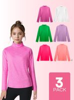 Pack 3 Camisetas Beatle 100% Polar Polera Cuello Alto Colores Surtidos Niña