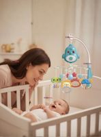 Móvil Giratorio Musical Proyector para Bebé Niño Azul