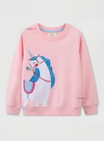 Polerón Algodón Cuello Redondo Niñas Rosado Unicornio
