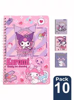 Pack 5 Cuadernos Universitarios Kuromi Marca Pro Arte Diseños Surtidos 100 Hojas