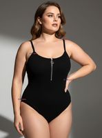 Body Con Cierre Delantero Sin Mangas Ligero Sutil Color Surtido Mujer