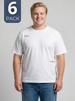 Pack 6 Camisetas Poleras 100% Algodón Básica Lisa Elástica Hombre Color Blanco