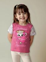 Polera Brainrots 100% Algodón Manga Corta Niña Tralalero Rosado Oscuro