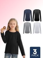 Pack 3 Camisetas Polera Polar Niña Primera Capa Colores Surtidos