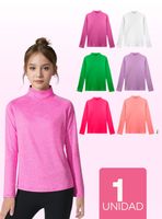 Pack 1 Camiseta Beatle 100% Polar Polera Cuello Alto Colores Surtidos Niña