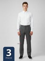 Pak 3 Pantalones Escolares Colegio Clásico Color Gris Niño Juvenil