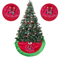Faldón Pie De Árbol Navidad 90 cm Diámetro Estampado Renos Navideños
