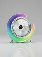 Mini Ventilador Portátil De Mesa Con Luz Led Recargable USB Color Verde Agua