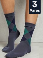Pack 3 Pares Calcetines Acrílico de Vestir Hombre Rombos Surtidos