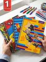 Cuaderno Universitario Marvel Heroes Kawaii 150 Hojas Tapa Gruesa Proarte Diseños Surtidos