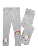 Calzas Niña Unicornio Arco Iris Gris Jump Kids 100% Algodón