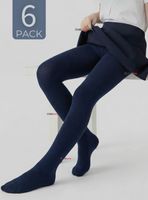 Pack 6 Ballerinas Elasticadas Escolares Niña Algodón Color Azul