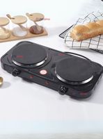 Cocina Eléctrica 2 Platos 2000w de Potencia Cocinilla Portátil Negro
