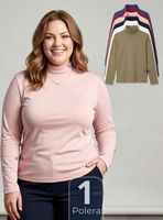 Camiseta Polera Bambú Primera Capa Cuello Beatle Manga Larga Colores Surtidos Mujer