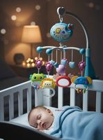 Móvil Giratorio Musical Proyector De Luces + Control Para Cuna del Bebé