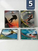 Pack 5 Cuadernos Universitario SportX Action Ross 7mm 100 hojas Diseño Surtido
