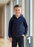 Polerón Escolar Polar Con Capucha Niño Unisex de Color Azul 5 a 12 años