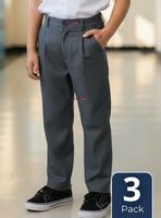 Pak 3 Pantalones Escolares Colegio Clásico Color Gris para Niños