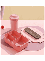 Fiambrera Contenedor 1200 Ml Lunch Box Táper Hermético + Vaso Plástico Pink