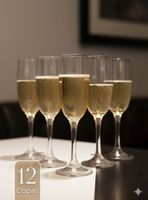 Set de 12 Copas de Champaña Espumante de Vidrio Capacidad 180 ml