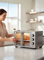 Horno con freidora de aire Oster® de 35 litros, con puertas francesas, TSSTTV35FDMAFNS