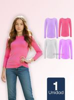 Camiseta Cuello Redondo Polar NIñas Colores Surtidos