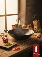 Wok Acero Inoxidable Antiadherente 42 cm Color Negro