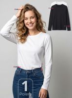 Camiseta Polera Polar Primera Capa Manga Larga Colores Surtidos Mujer