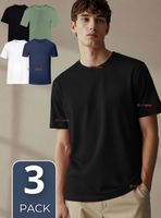 Pack 3 Camisetas Poleras 100% Bambú Básicas Lisa Elástica Hombre Colores Surtidos