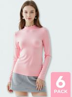 Pack 6 Camiseta Bambú Cuello Beatle Primera Capa Niña Invierno Polera