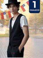 Chaleco Bolero Nortino Niño Juvenil Fiestas Patrias Negro