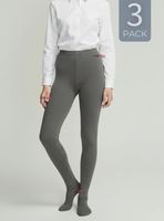 Pack 3 Ballerinas Elasticadas Escolares Niña Algodón Color Gris