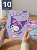 Pack 10 Cuadernos Universitarios Kuromi Style Proarte 7mm 100 Hojas Diseños Surtidos