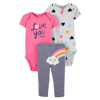 Set 3 Piezas Bebé Niña Arcoíris y Corazones